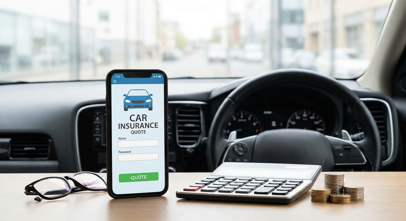Personne comparant les tarifs d'assurance automobile sur son ordinateur pour économiser sur sa prime