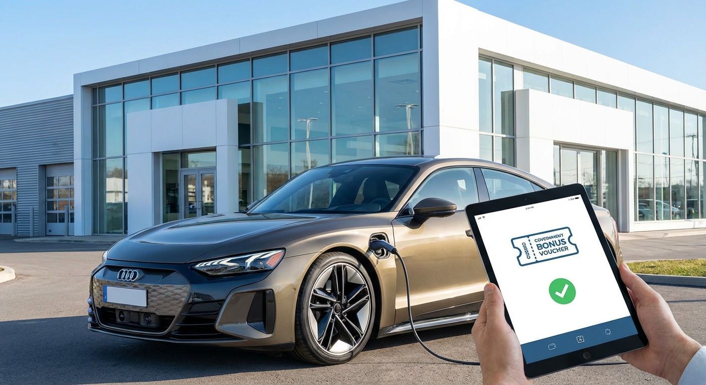 Documents et calculatrice représentant les aides financières pour l'achat d'une voiture électrique