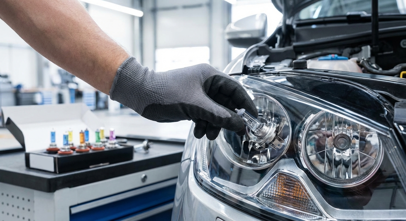 Différents types d'ampoules de voiture halogènes, xénon et LED avec leurs caractéristiques