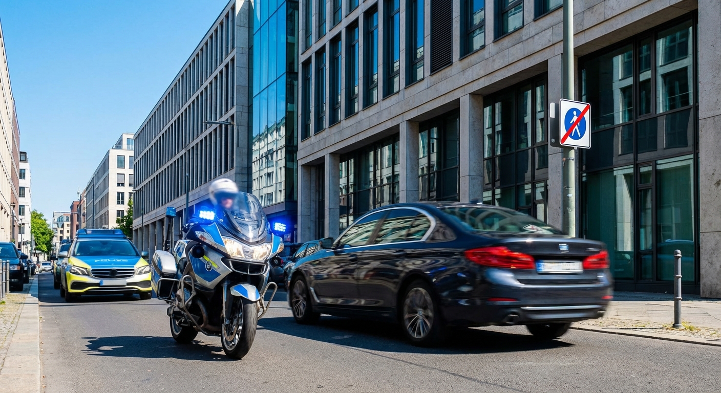 Contrôle routier de police avec agent en uniforme effectuant un barrage de sécurité